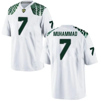 Men's Oregon Ducks Jabbar Muhammad Football Jersey - Game White