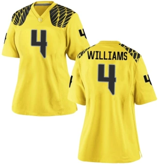 Women's Oregon Ducks Bennett Williams Football Jersey - Game Gold