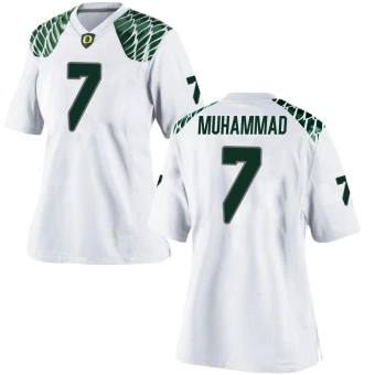 Women's Oregon Ducks Jabbar Muhammad Football Jersey - Game White