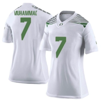 Women's Oregon Ducks Jabbar Muhammad Football Jersey - Limited White