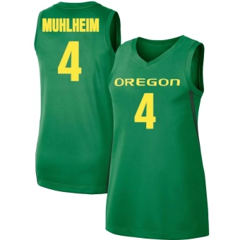 Women's Oregon Ducks Sam Muhlheim Basketball Jersey - Replica Green