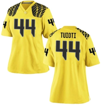 Women's Oregon Ducks Teitum Tuioti Football Jersey - Game Gold